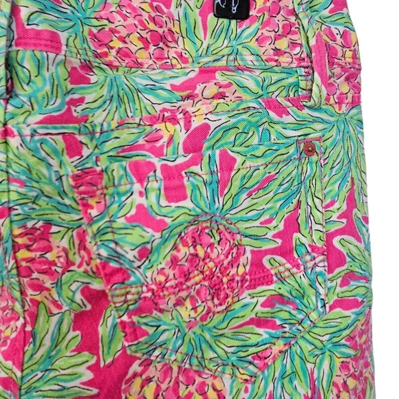 Lilly Pulitzer Womens Worth Straight Jeans Spike The Punch Orchid Pineapple Sz 6 - Picture 9 of 9